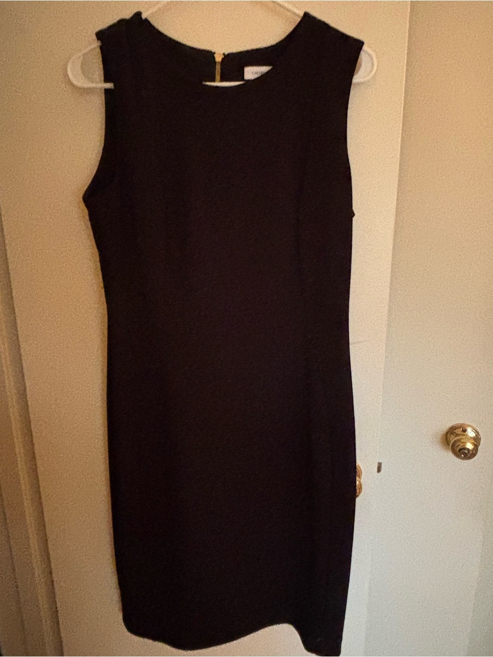 Calvin Klein Black Sleeveless Midi Sheath Dress